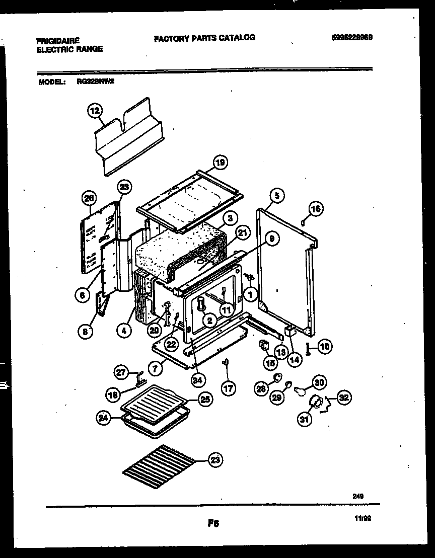 Frigidaire RG32BNL2 body parts diagram