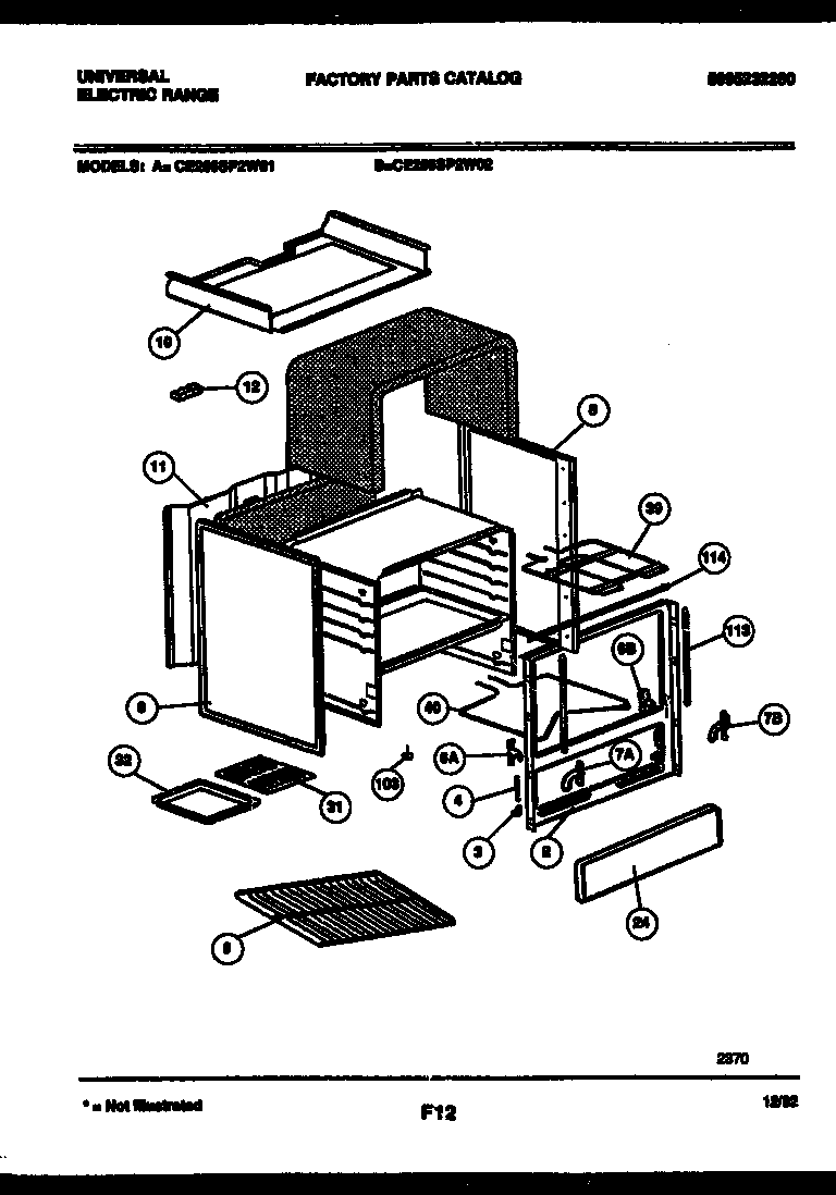 Frigidaire CE026SP2W2 body parts diagram