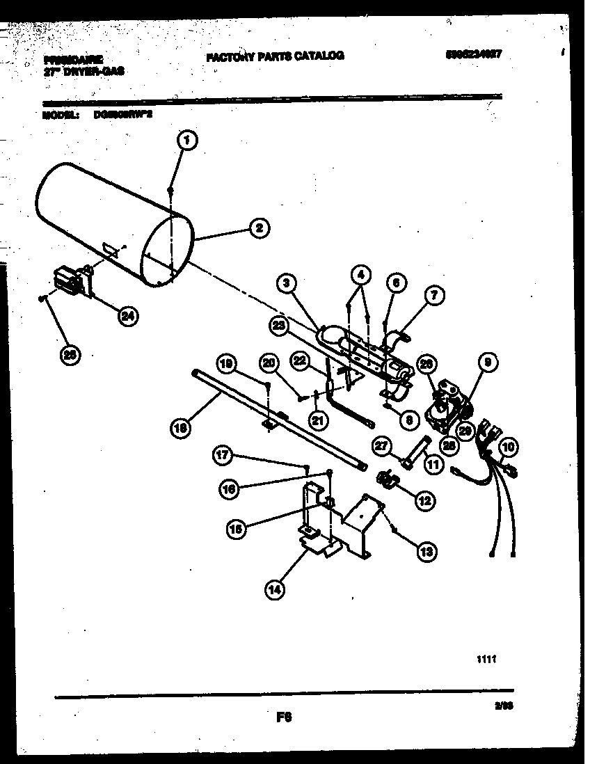 Frigidaire DG5800RW2 burner, igniter & valve diagram