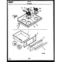 Frigidaire FEF311SAWA cooktop and drawer parts diagram