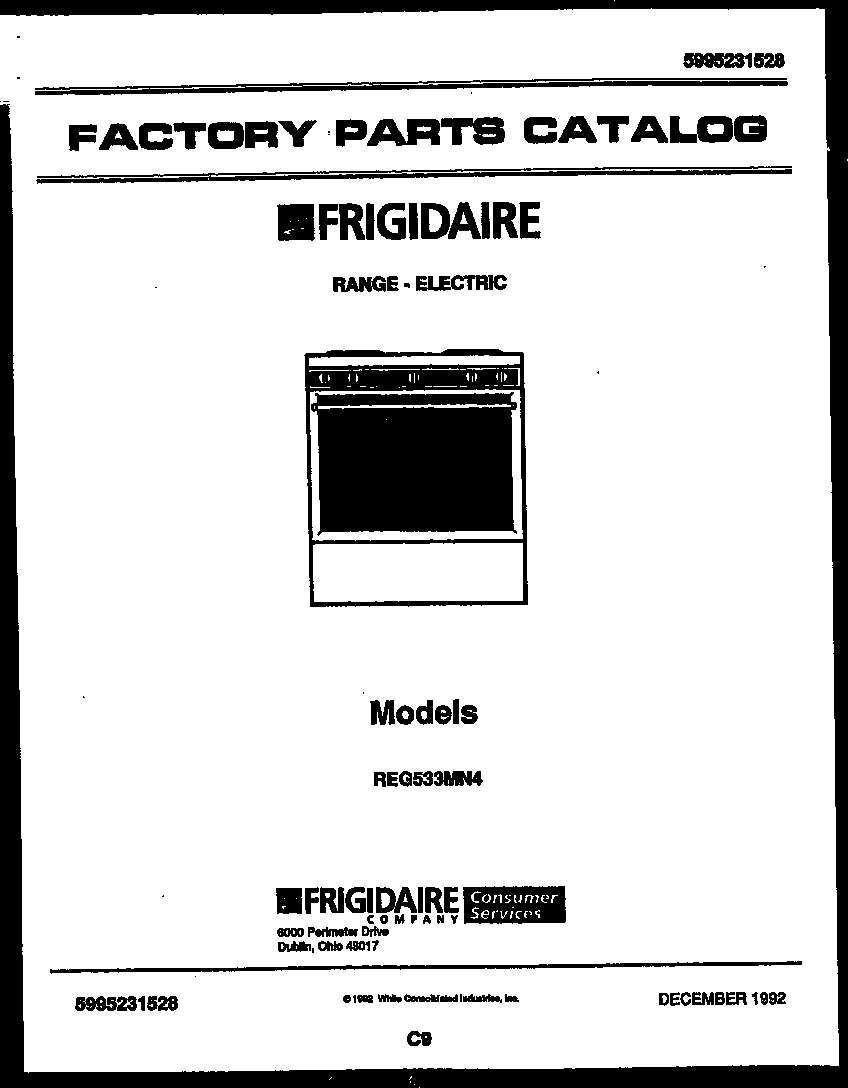 Frigidaire REG533MNW4 cover diagram