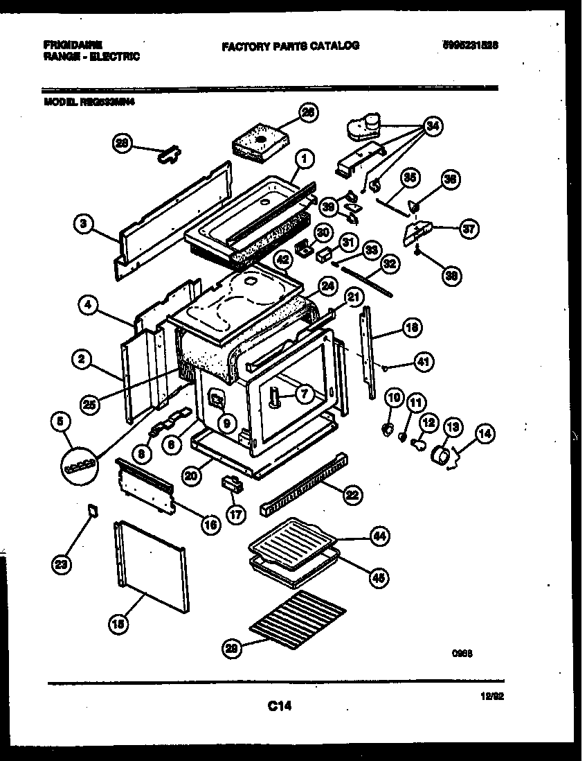Frigidaire REG533MNW4 body parts diagram