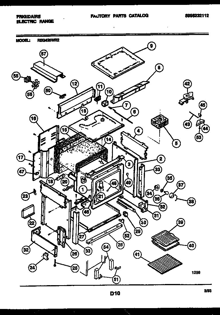 Frigidaire REG435WRW2 body parts diagram