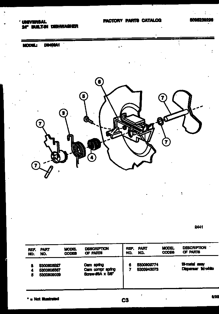 Tappan DB400A1 cam diagram