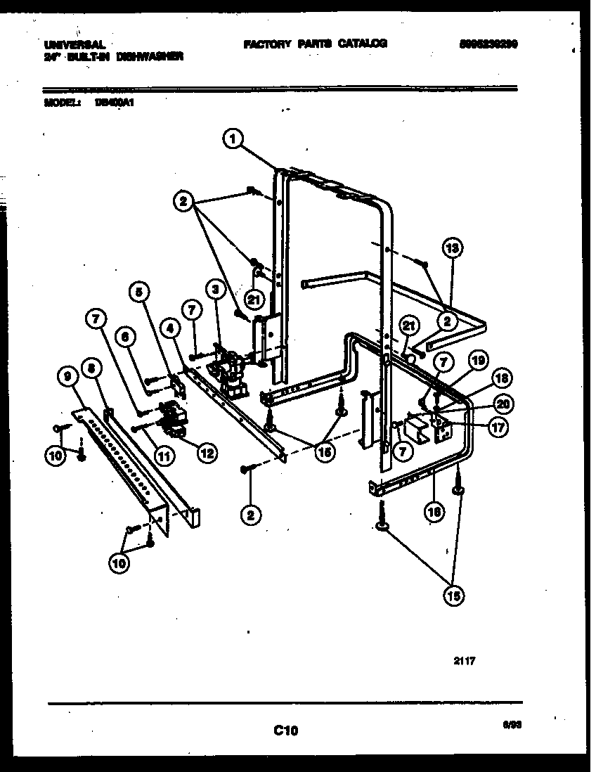 Tappan DB400A1 power dry and motor parts diagram