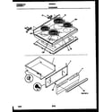 Frigidaire FEF367CABA cooktop and drawer parts diagram
