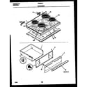 Frigidaire FEF367CASA cooktop and drawer parts diagram