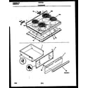 Frigidaire FEF377BAWA cooktop and drawer parts diagram