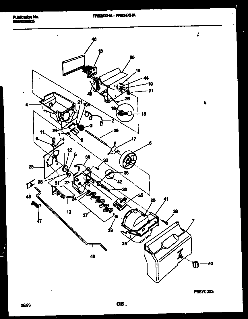 Frigidaire FRS22XHAD0 ice dispenser diagram