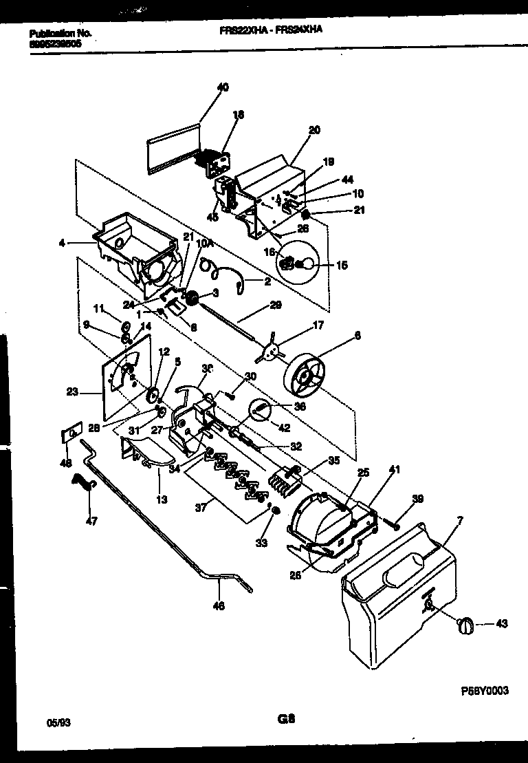 Frigidaire FRS22XHAD0 ice dispenser diagram