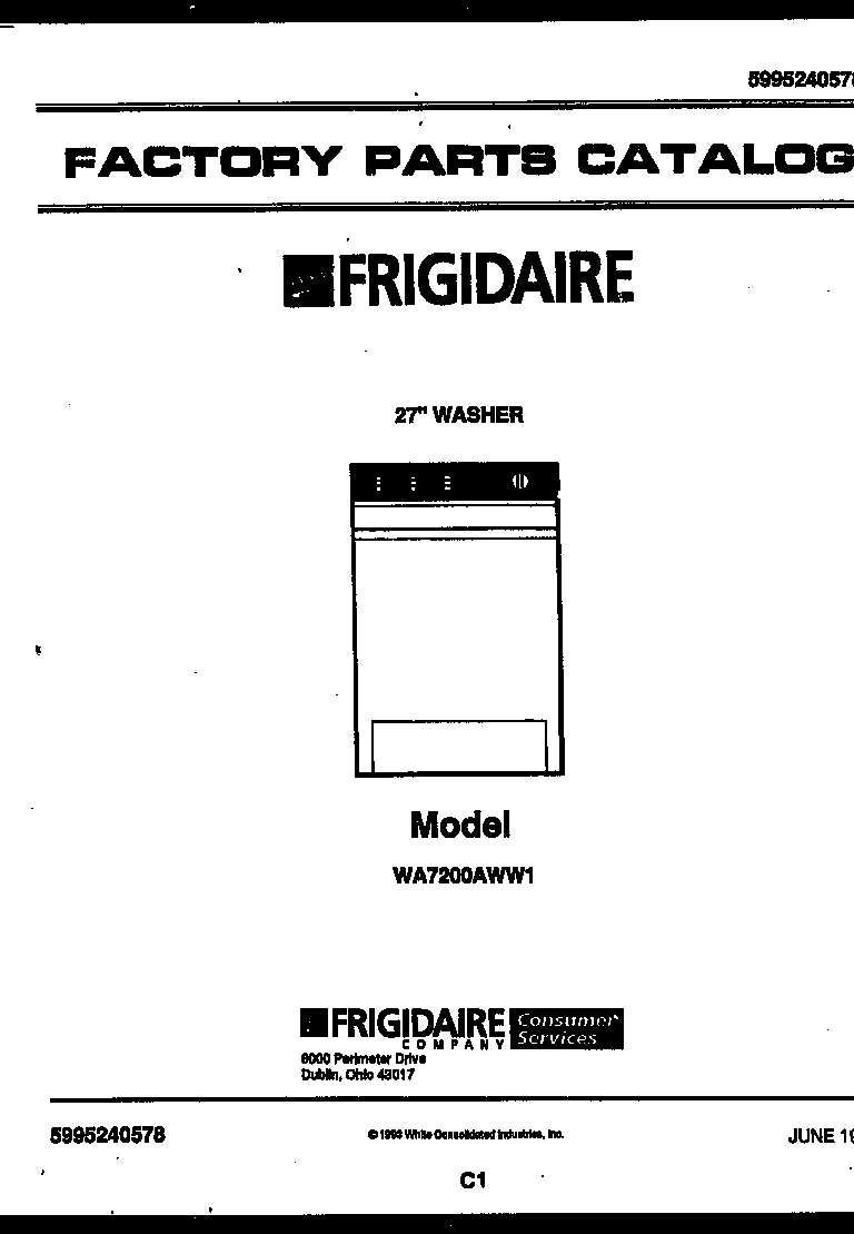 Frigidaire WA7200AWW1 null diagram