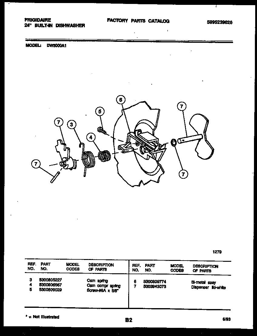 Frigidaire DW5000A1 cam diagram