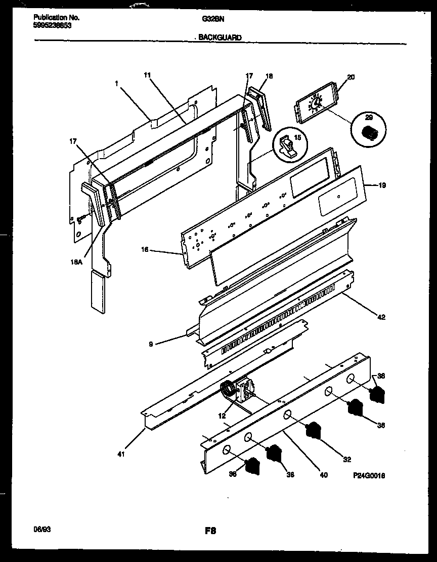 Frigidaire G32BNL5 backguard diagram