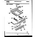 Frigidaire CP240SP2D2 backguard, cooktop and burner parts diagram