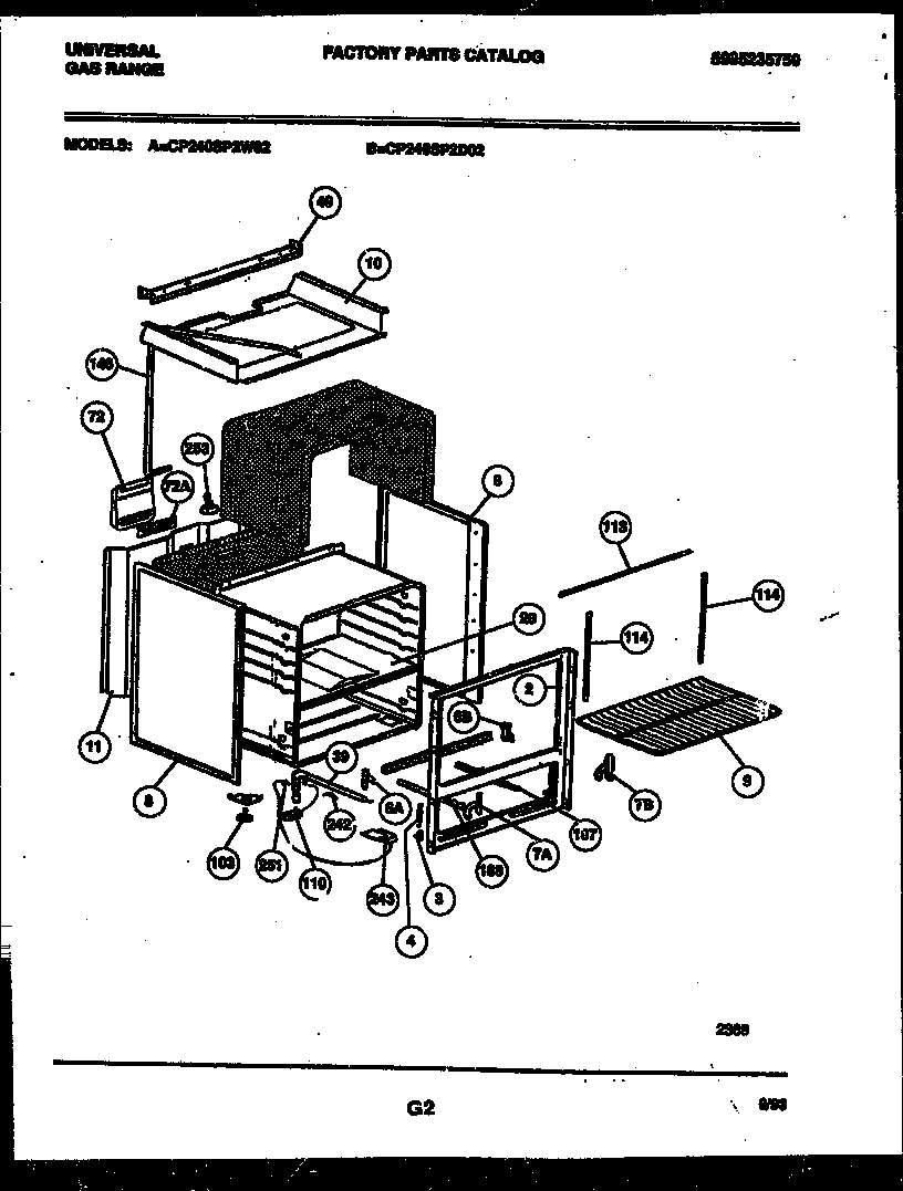 Frigidaire CP240SP2D2 body parts diagram