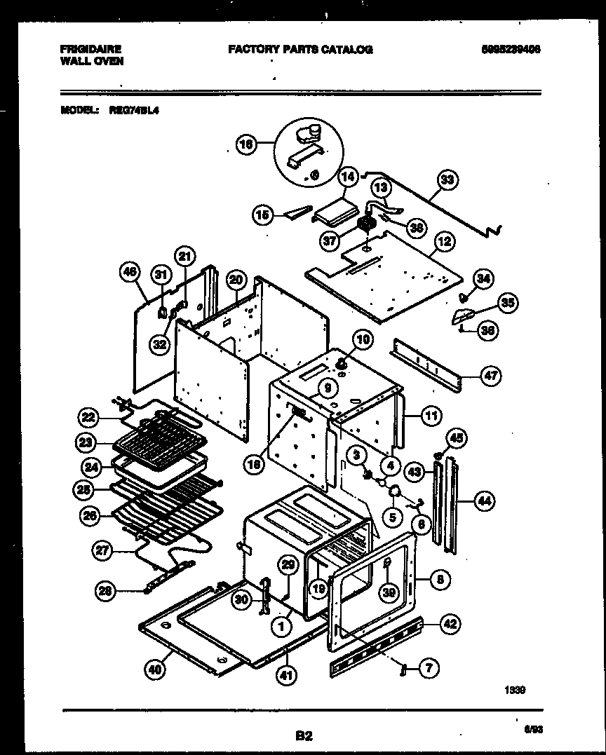 Frigidaire REG74BL4 body parts diagram