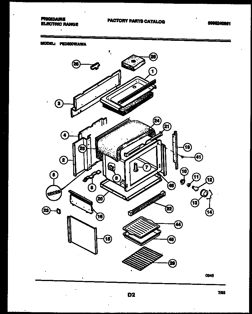 Frigidaire FED300WAB1 body parts diagram