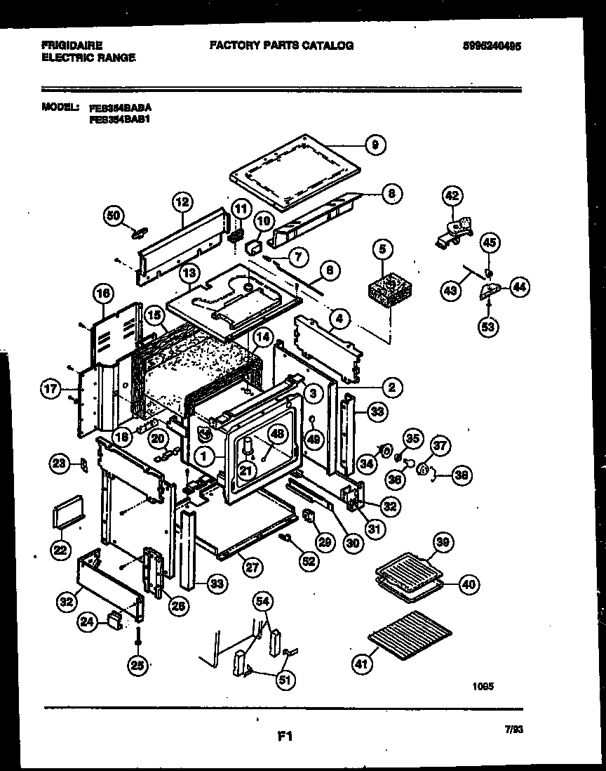 Frigidaire FES354BAB1 body parts diagram