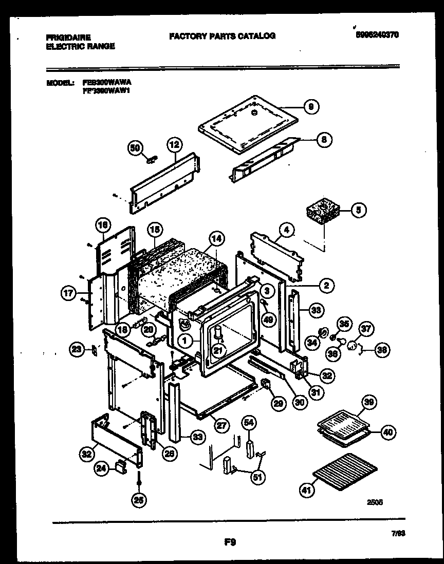 Frigidaire FES300WAD1 body parts diagram