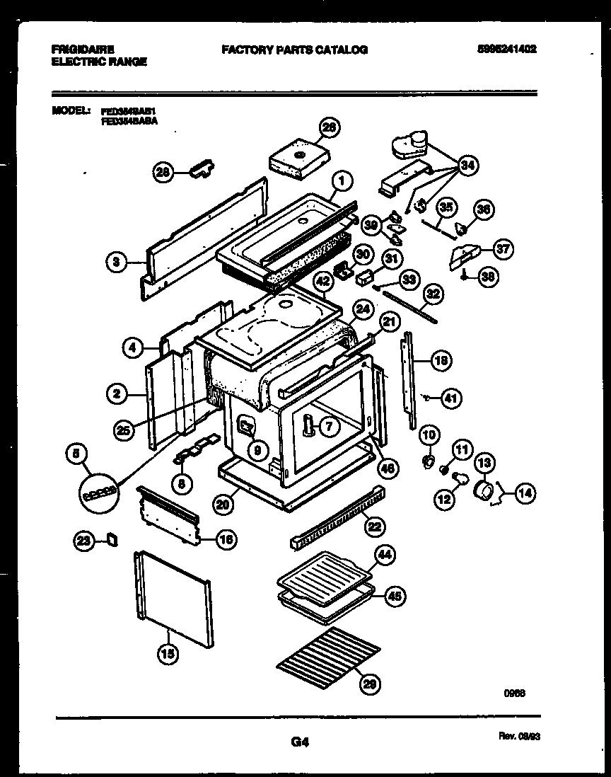 Frigidaire FED354BABA body parts diagram