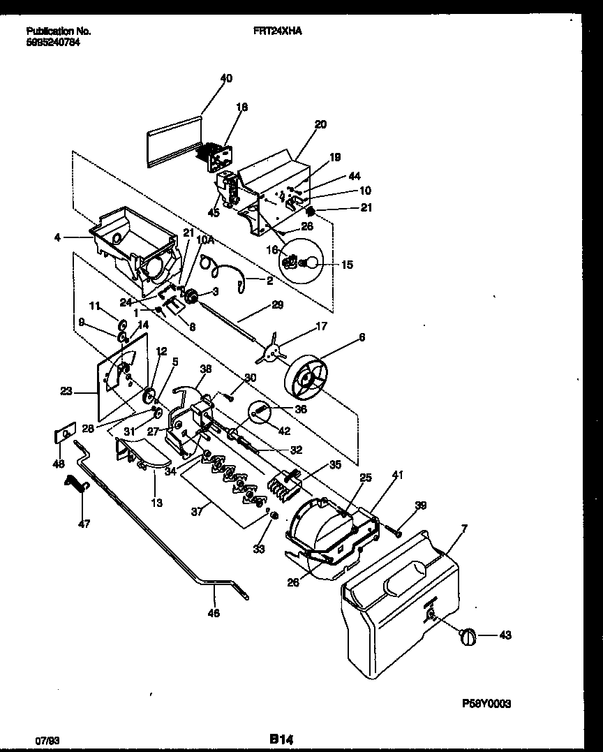 Frigidaire FRT24XHAW0 ice dispenser diagram