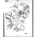Frigidaire FRT24WRAW0 ice door, dispenser and water tanks diagram