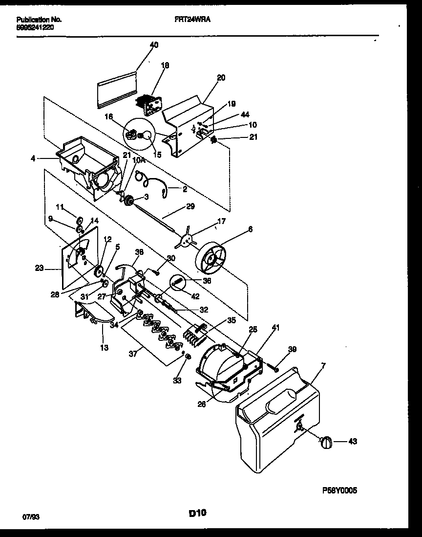 Frigidaire FRT24WRAW0 ice dispenser diagram