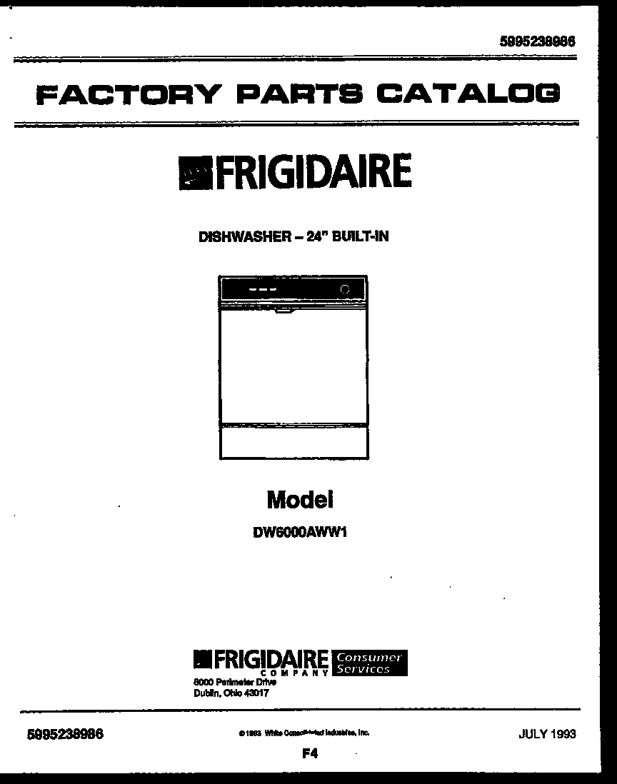 Frigidaire DW6000AWW1 null diagram