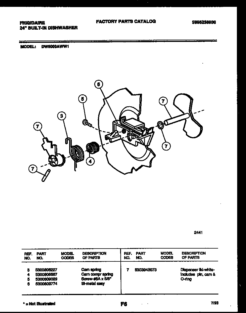 Frigidaire DW6000AWW1 cam diagram