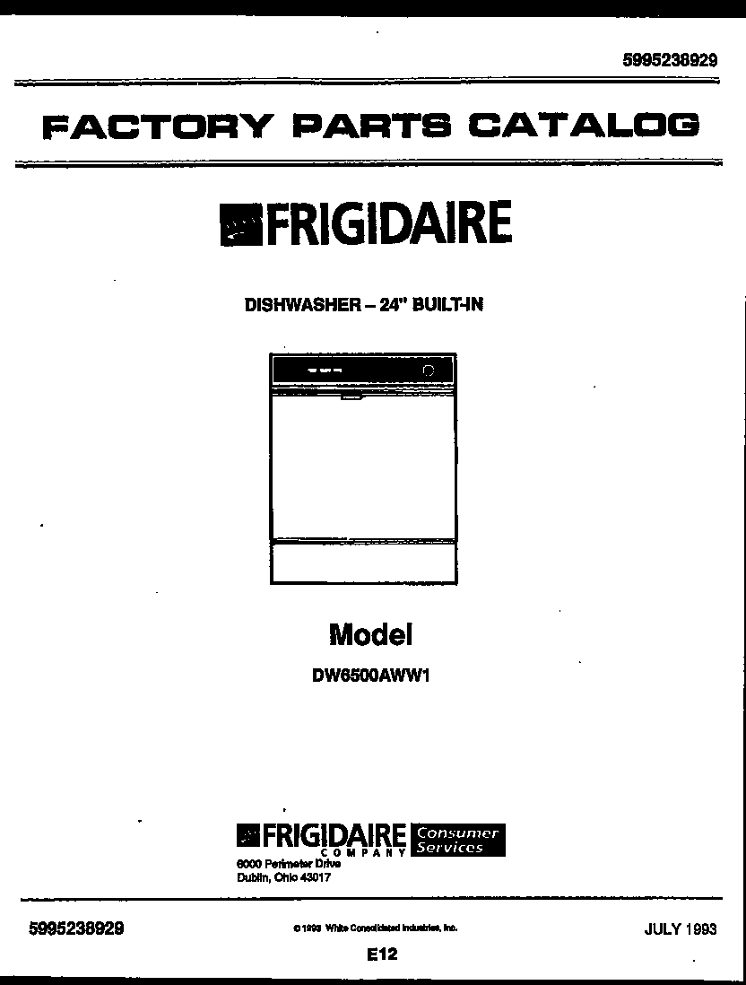 Frigidaire DW6500AWW1 null diagram