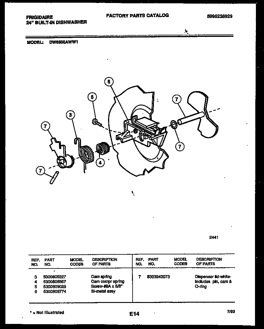 Frigidaire DW6500AWW1 cam diagram