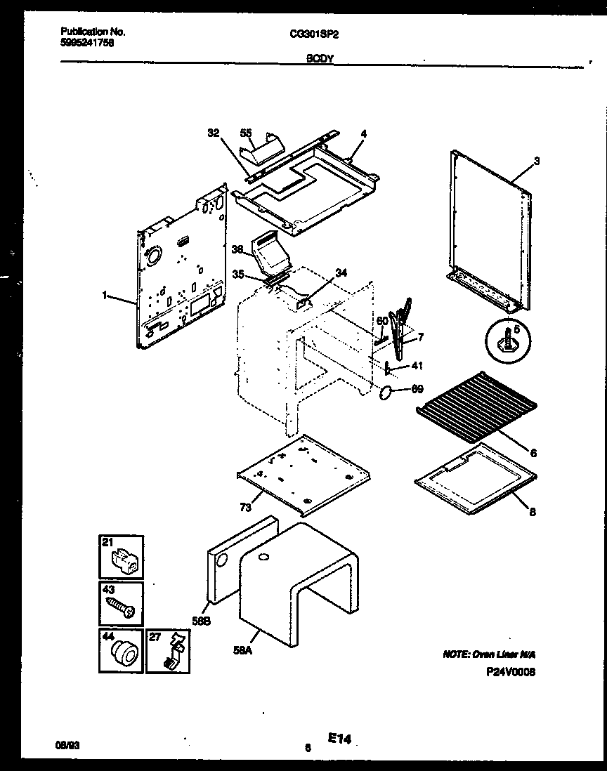 White-Westinghouse CG301SP2W4 body parts diagram