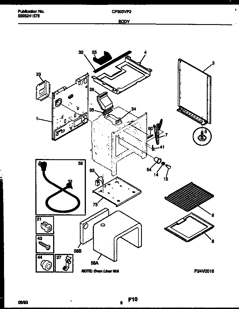 Frigidaire CP303VP2W3 body parts diagram
