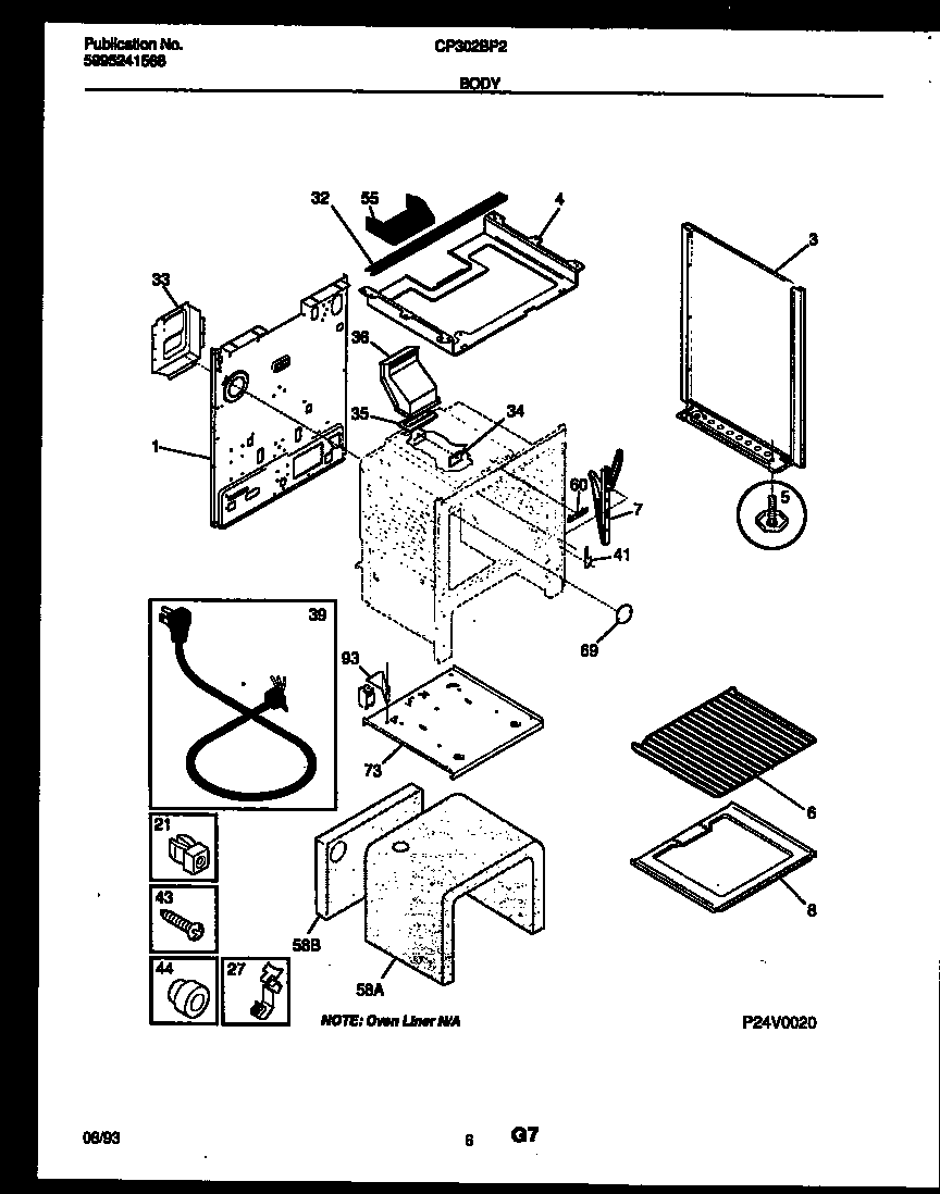 White-Westinghouse CP302BP2W2 body parts diagram