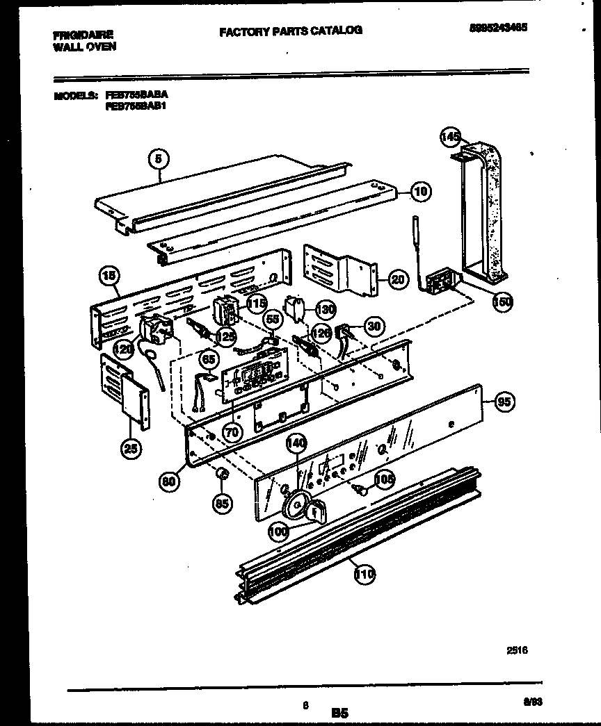 Frigidaire FEB755BABA control panel diagram