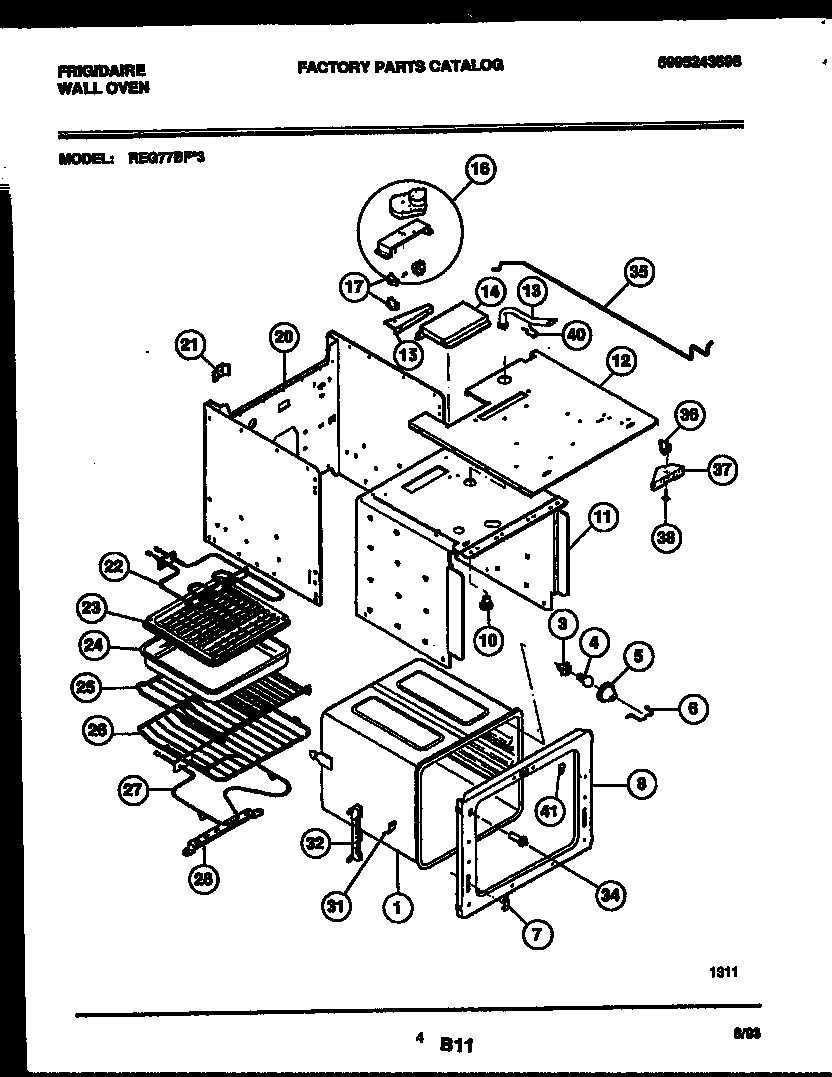 Frigidaire REG77BF3 body parts diagram