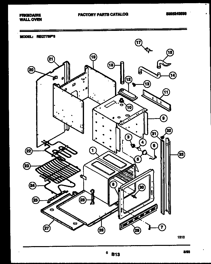 Frigidaire REG77BF3 body parts diagram