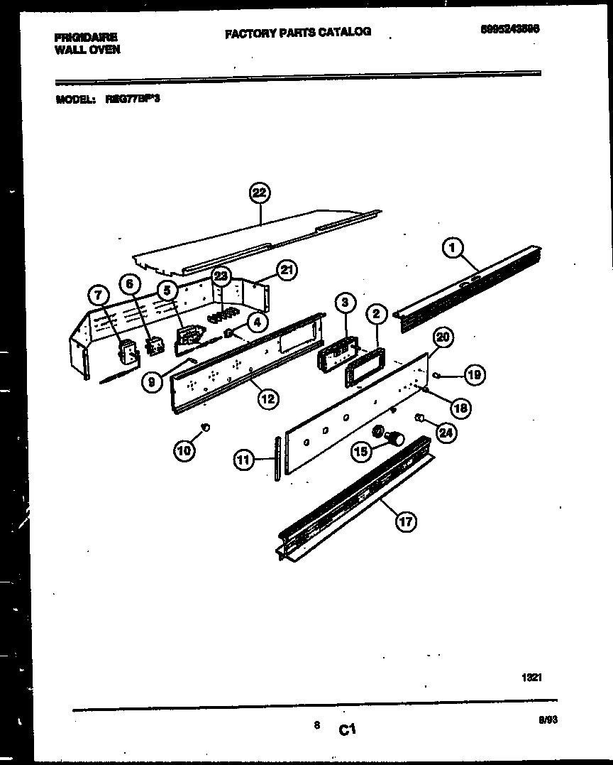 Frigidaire REG77BF3 control panel diagram