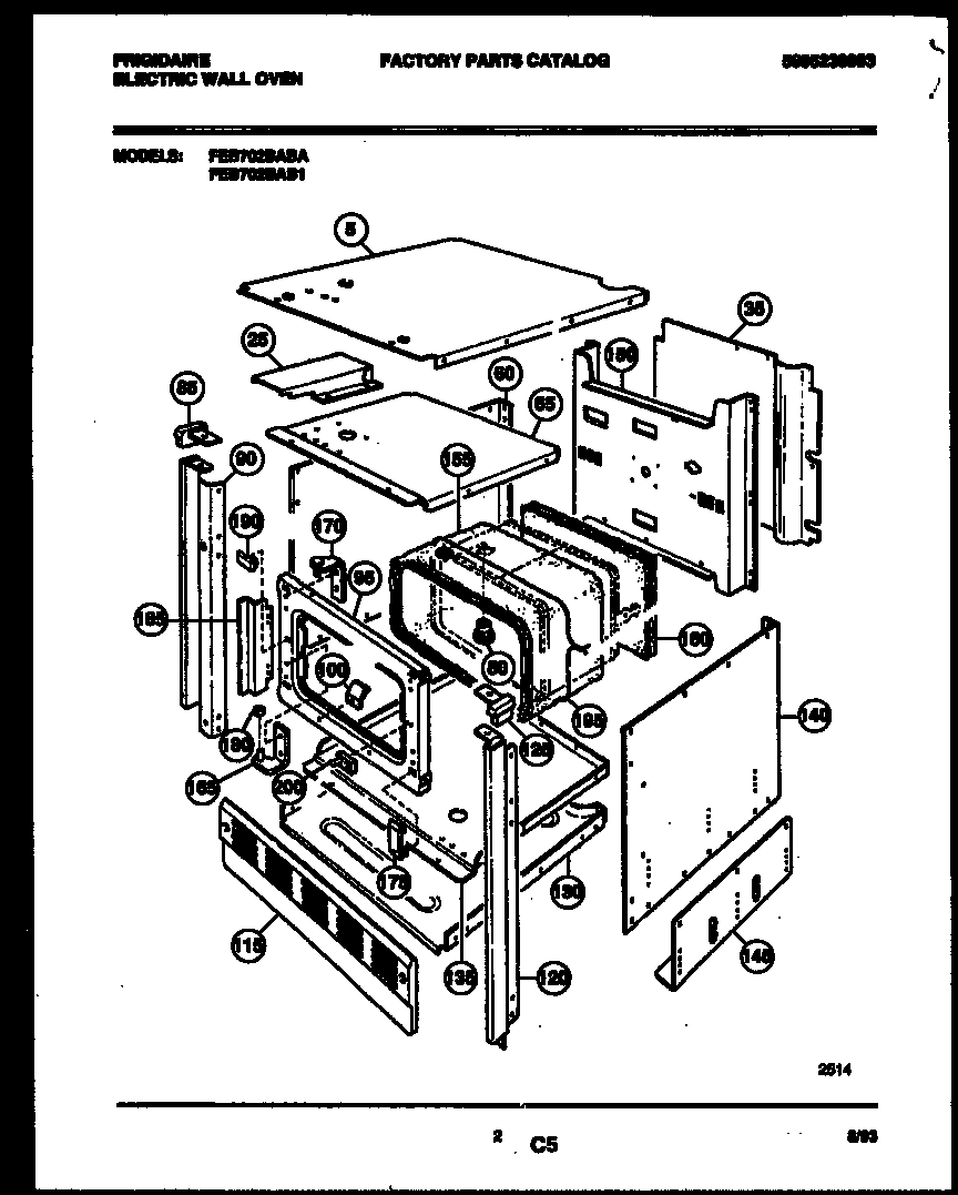 Frigidaire FEB702BAB1 body parts diagram
