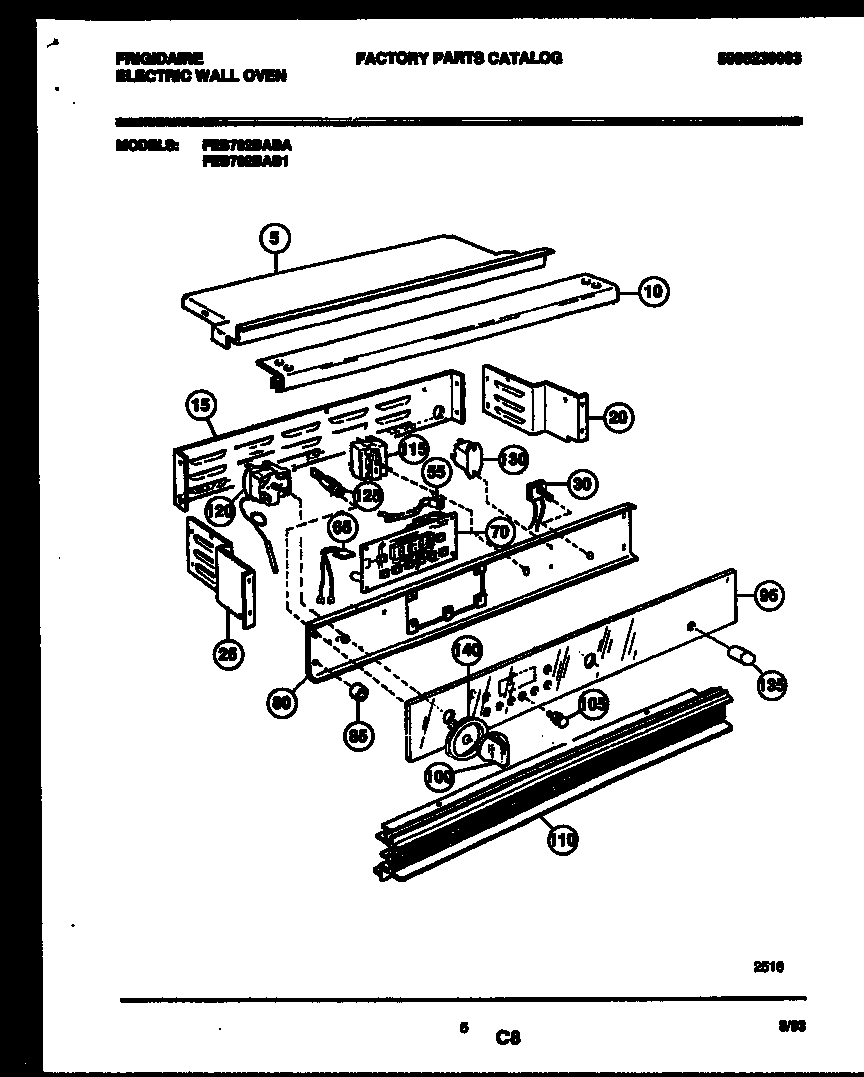 Frigidaire FEB702BAB1 control panel diagram