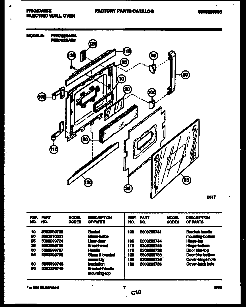 Frigidaire FEB702BAB1 door parts diagram