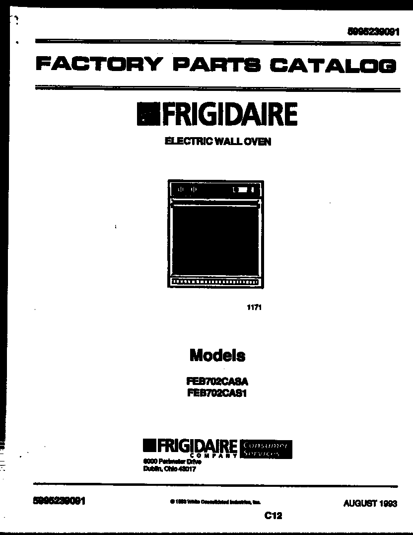 Frigidaire FEB702CAS1 cover diagram