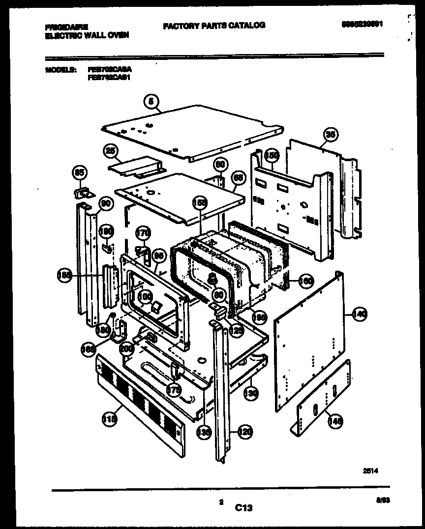 Frigidaire FEB702CAS1 body parts diagram