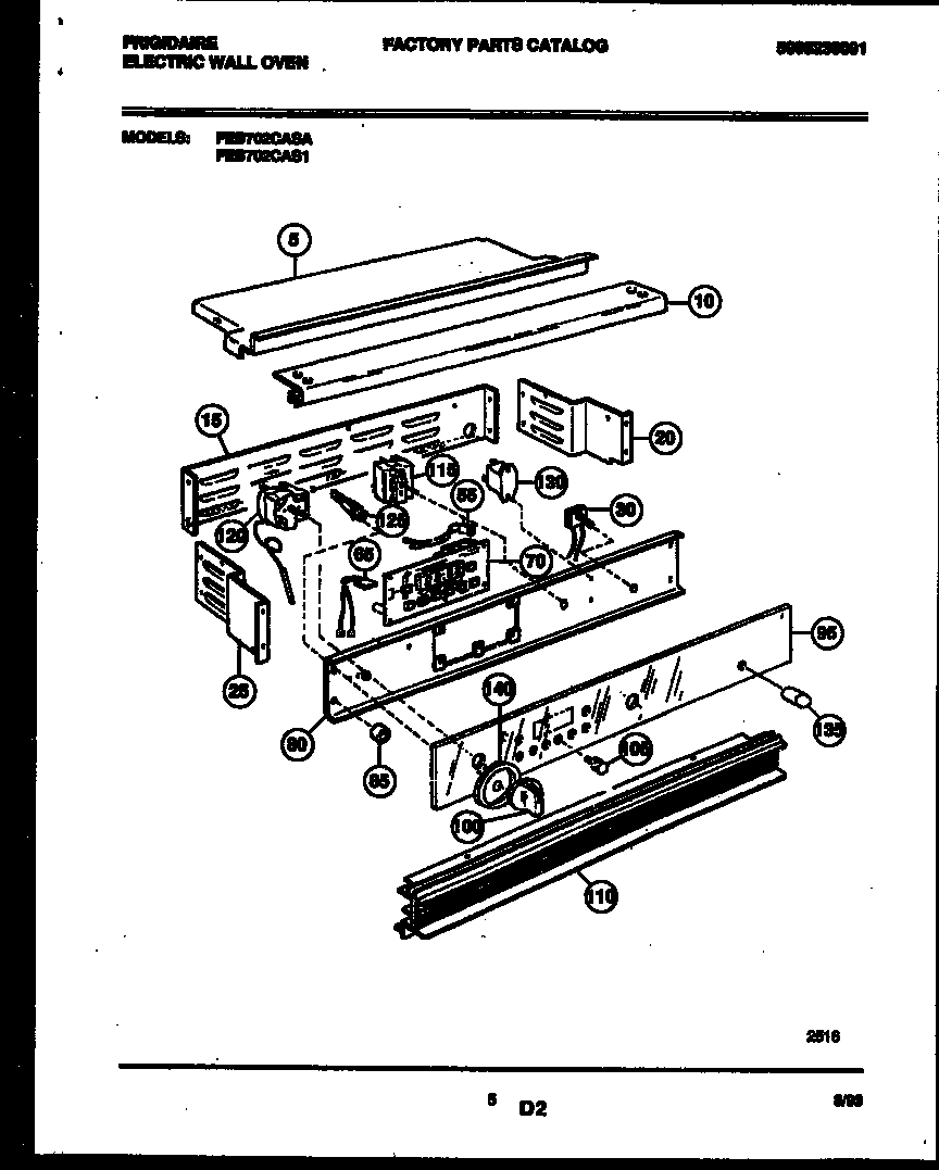 Frigidaire FEB702CAS1 control panel diagram