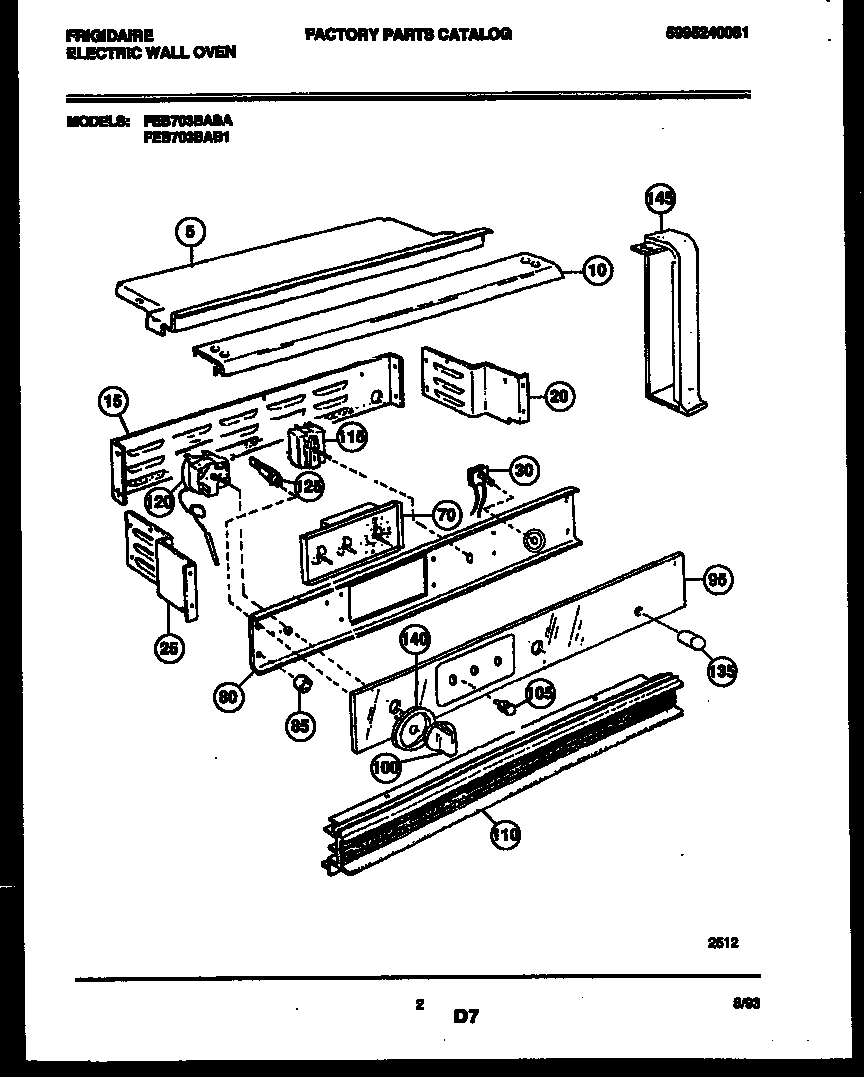 Frigidaire FEB703BAB1 control panel diagram