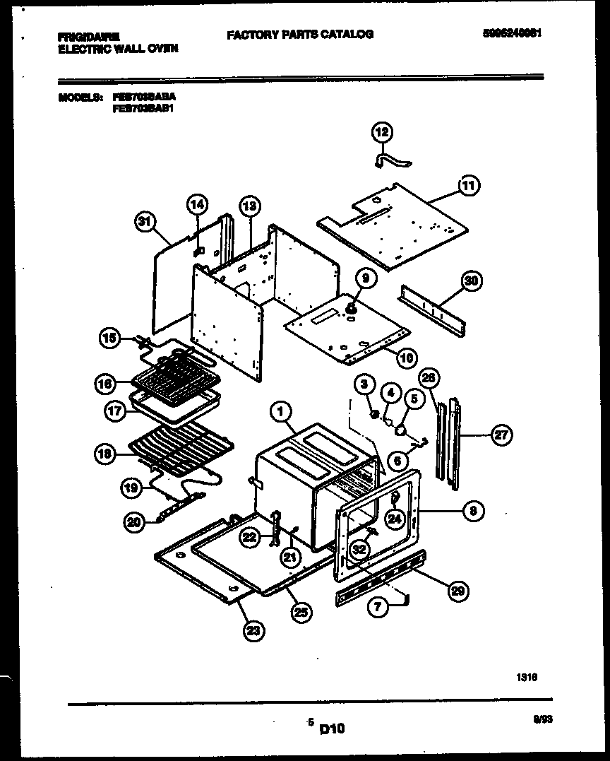 Frigidaire FEB703BAB1 body parts diagram