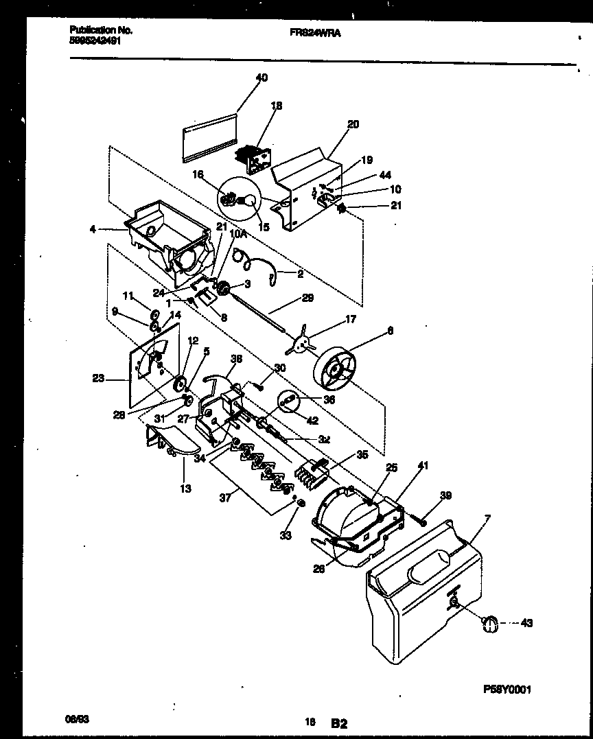 Frigidaire FRS24WRAD3 ice dispenser diagram