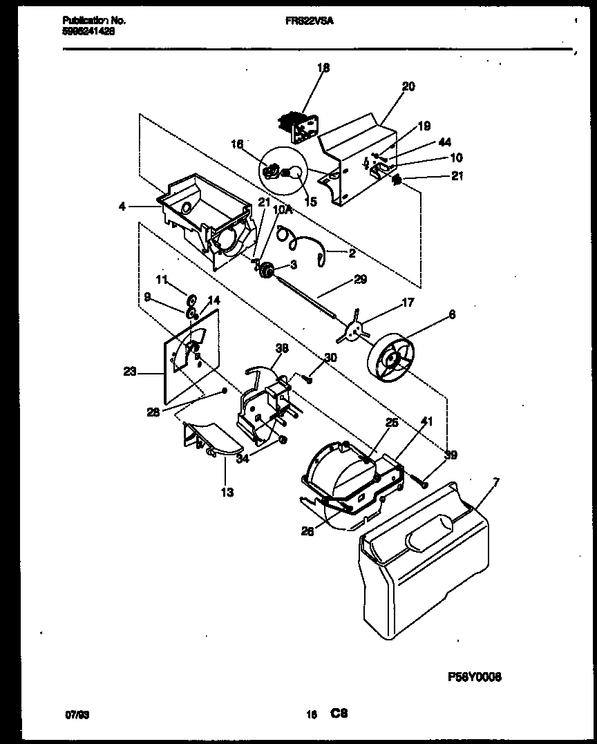 Frigidaire FRS22VSAD0 ice dispenser diagram