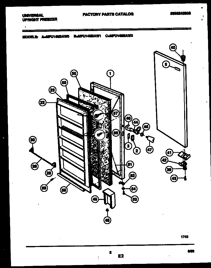 Universal/Multiflex (Frigidaire) MFU14M2AW2 door parts diagram