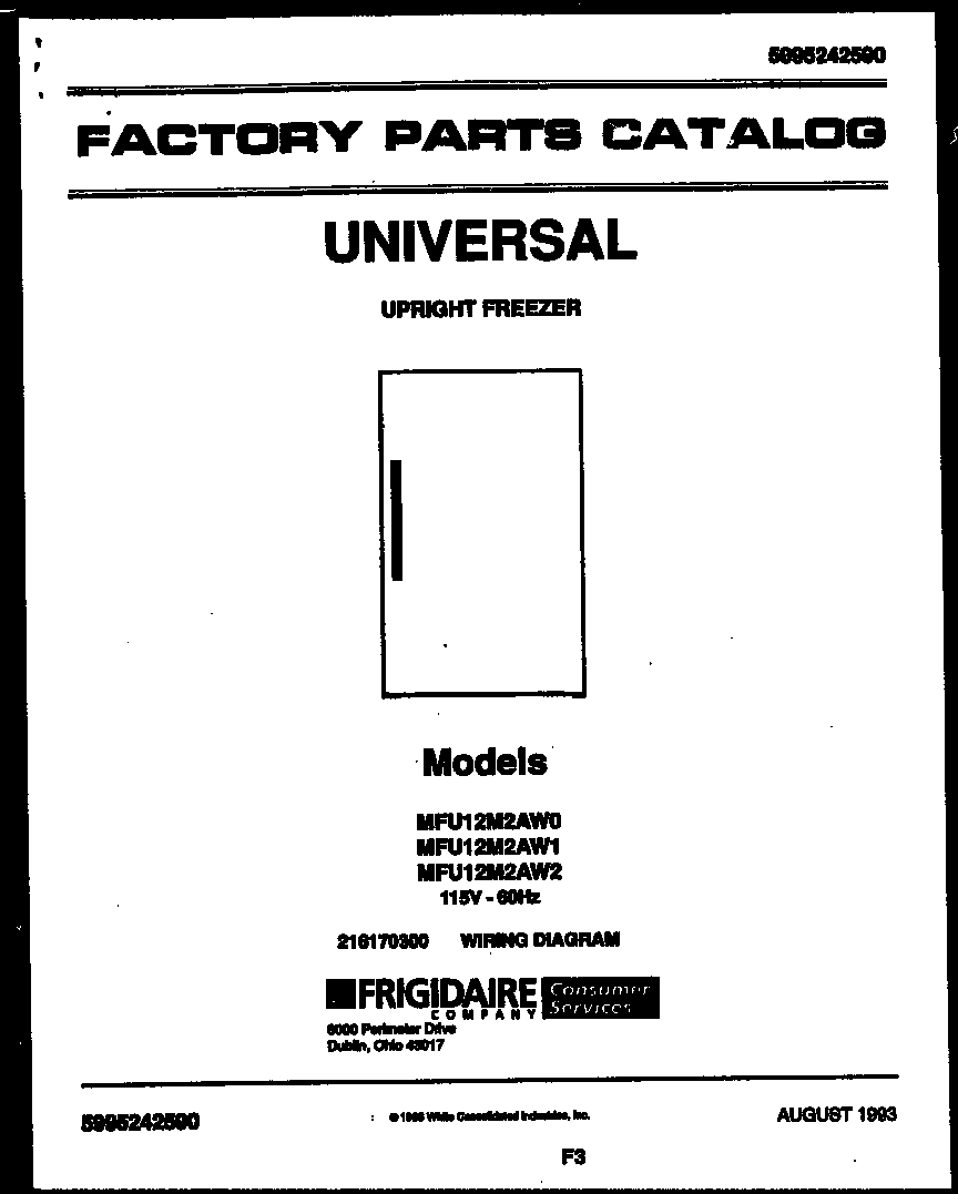 Universal/Multiflex (Frigidaire) MFU12M2AW2 null diagram